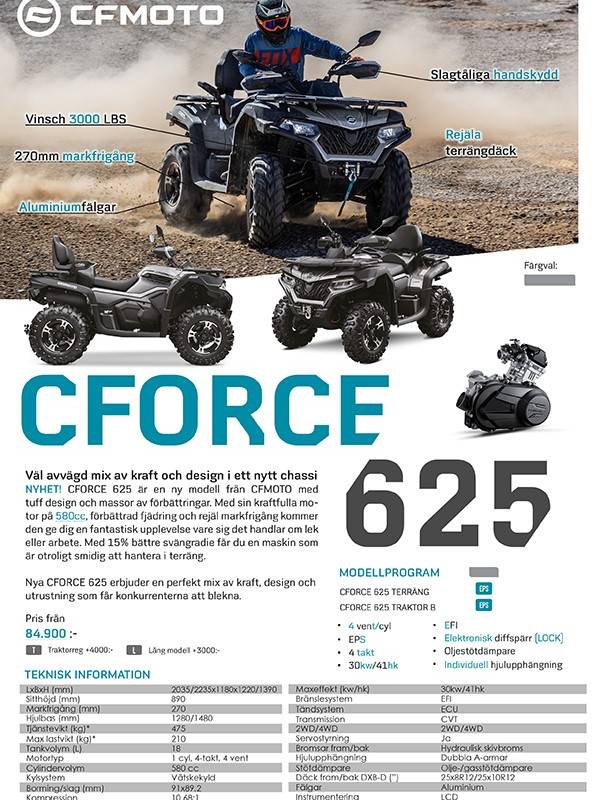 MC-Butiken - CF-Moto C-Force 625 Kort Traktor B